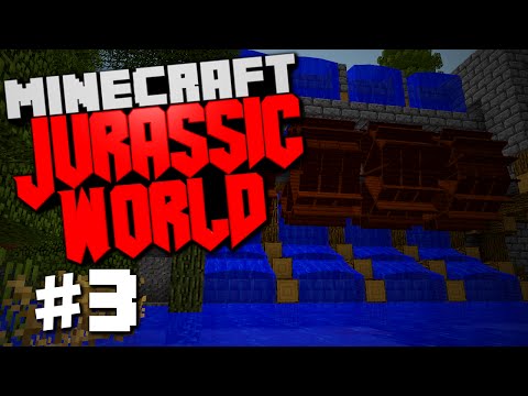 Jurassic World | Minecraft Rexxit Modpack #3 "Water Wheel Power, Steel Tools, Processing"