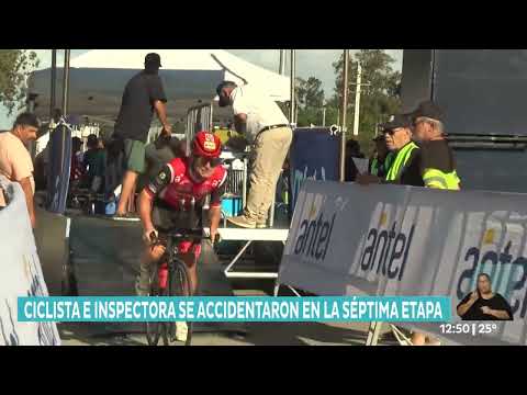 🚲 Accidente en la séptima etapa de la Vuelta Ciclista del Uruguay | Un auto que detuvo su marcha en