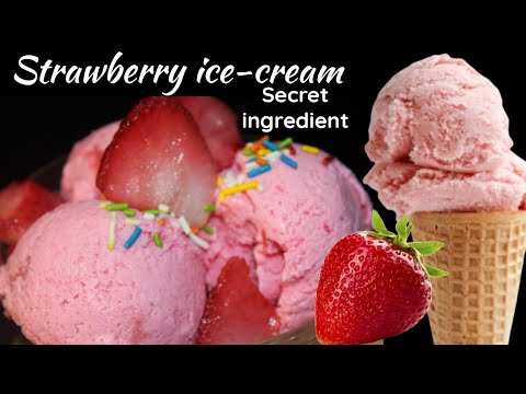 strawberry ice cream recipe |eggless icecream recipe |فراولة أسكريم|nosheen ka kitchen