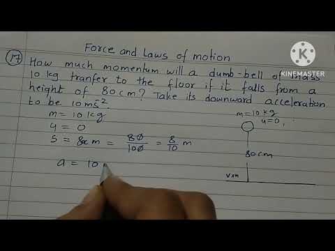 How much momentum will a dumb -bell of mass 10 kg transfer to the floor if it falls from a height..