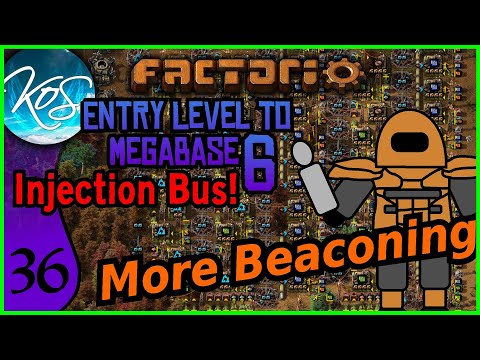 Factorio - Entry Level to Megabase 6: Injection Bus 36 - CONVERSIONS TO BEACONED SYSTEMS