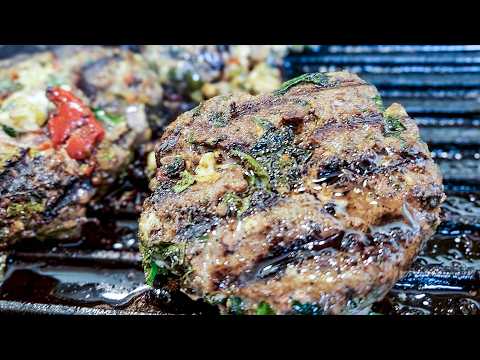 Gourmet Grilled Lamb Burger with Feta Recipe