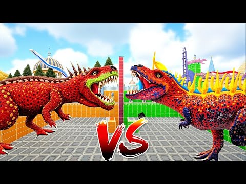 Ark Dinosaur Deathrun Vs Indoraptor Vs Spider T-rex - Ark Creature Survival Evolved
