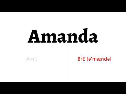 How to Pronounce amanda in American English and British English