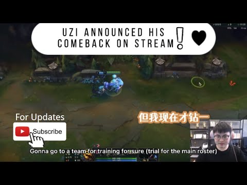 UZI announced his comeback to Pro Play on stream! (with subtitle)