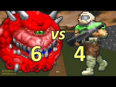 6 Cacodemons vs 4 Doomguys - Doom Co-op Simulation - Doom Retro Battles