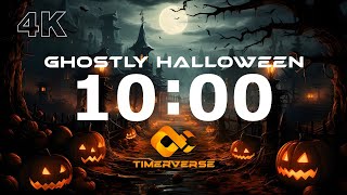 10 Minute Ghostly Halloween Timer with Alarm 🎃| #Halloween #SpookyTimer #HalloweenCountdown #Spooky