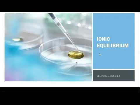 Ionic Equilibrium DSS 8.1