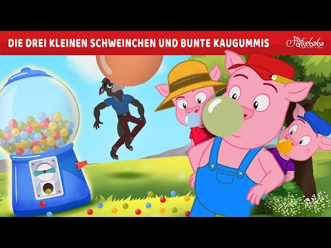 Die drei kleinen Schweinchen und bunte Kaugummis 🐷 | Märchen für Kinder | Gute Nacht Geschichte