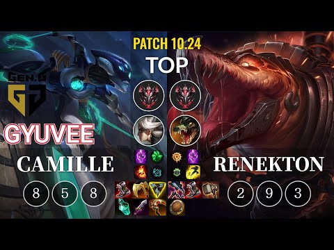 GEN gyuvee Camille vs Renekton Top - KR Patch 10.24