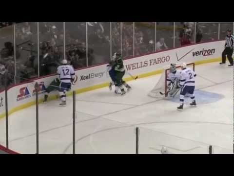 Dany Heatley hits Victor Hedman