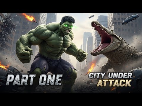 HULK vs GIANT CROCODILE – PART 1 | CITY DESTROYER CINEMATIC BATTLE #aivideo 