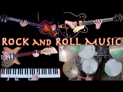 Rock and Roll Music - Guitars, Bass, Drums & Piano Cover | Instrumental w/Lyrics Video