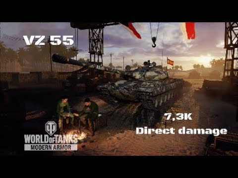 VZ 55 in Viñedos:7,3K direct damage: Wot console - World of Tanks console