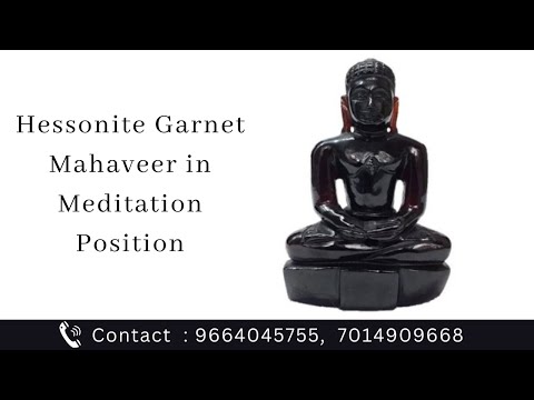 Natural Hessonite Garnet Mahaveer Swami/ Gomed Mahaveer Statues For Worship and Gifts