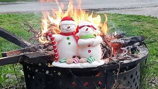 burning some Hallmark snowmen