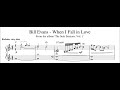 Bill Evans - When I Fall in Love - Piano Transcription (Sheet Music in Description)