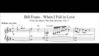 Bill Evans - When I Fall in Love - Piano Transcription (Sheet Music in Description)