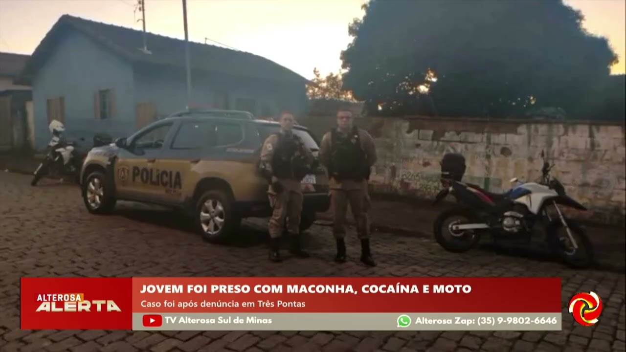 Jovem é preso com drogas e moto adulterada em Três Pontas