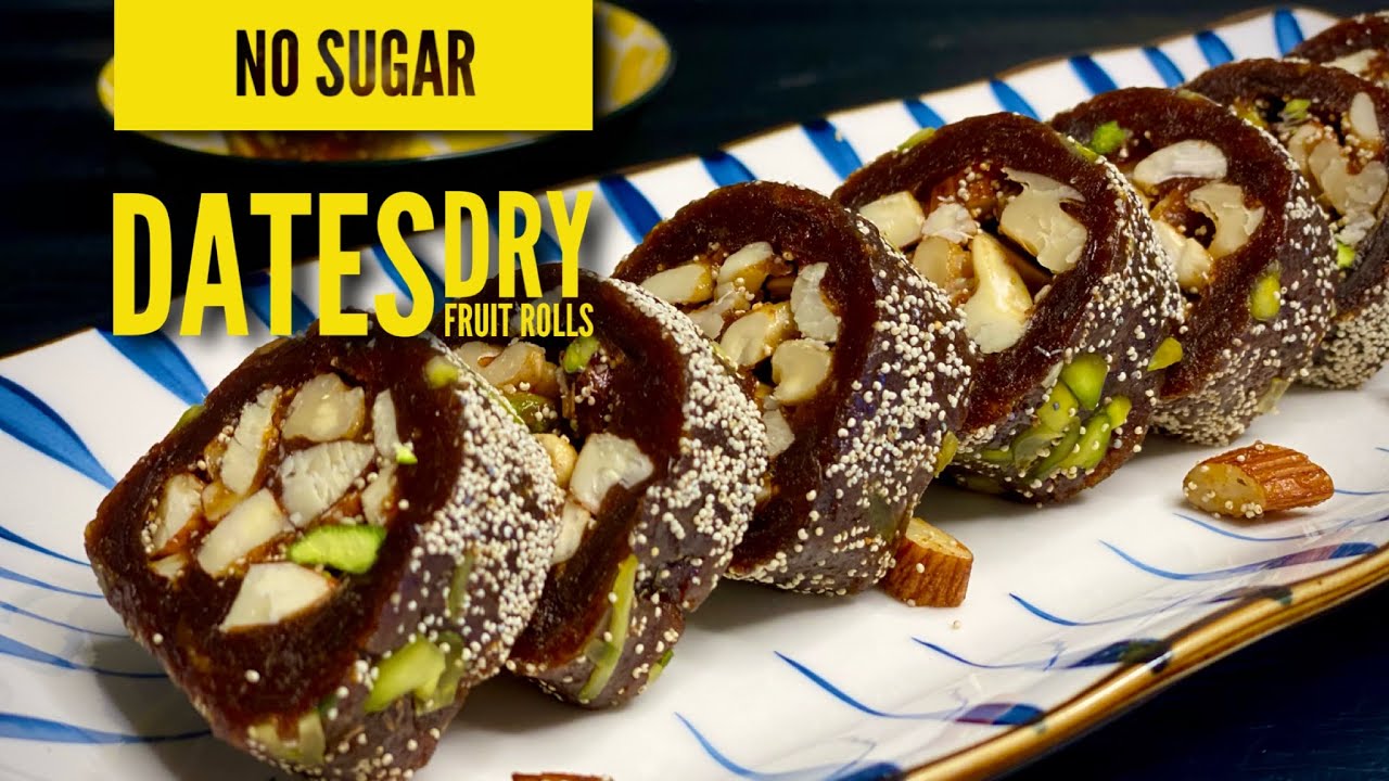 Khajur Burfi | Sugar Free Dates and Dry Fruit Roll | Khajur and Nuts Burfi | Meghnas Food Magic