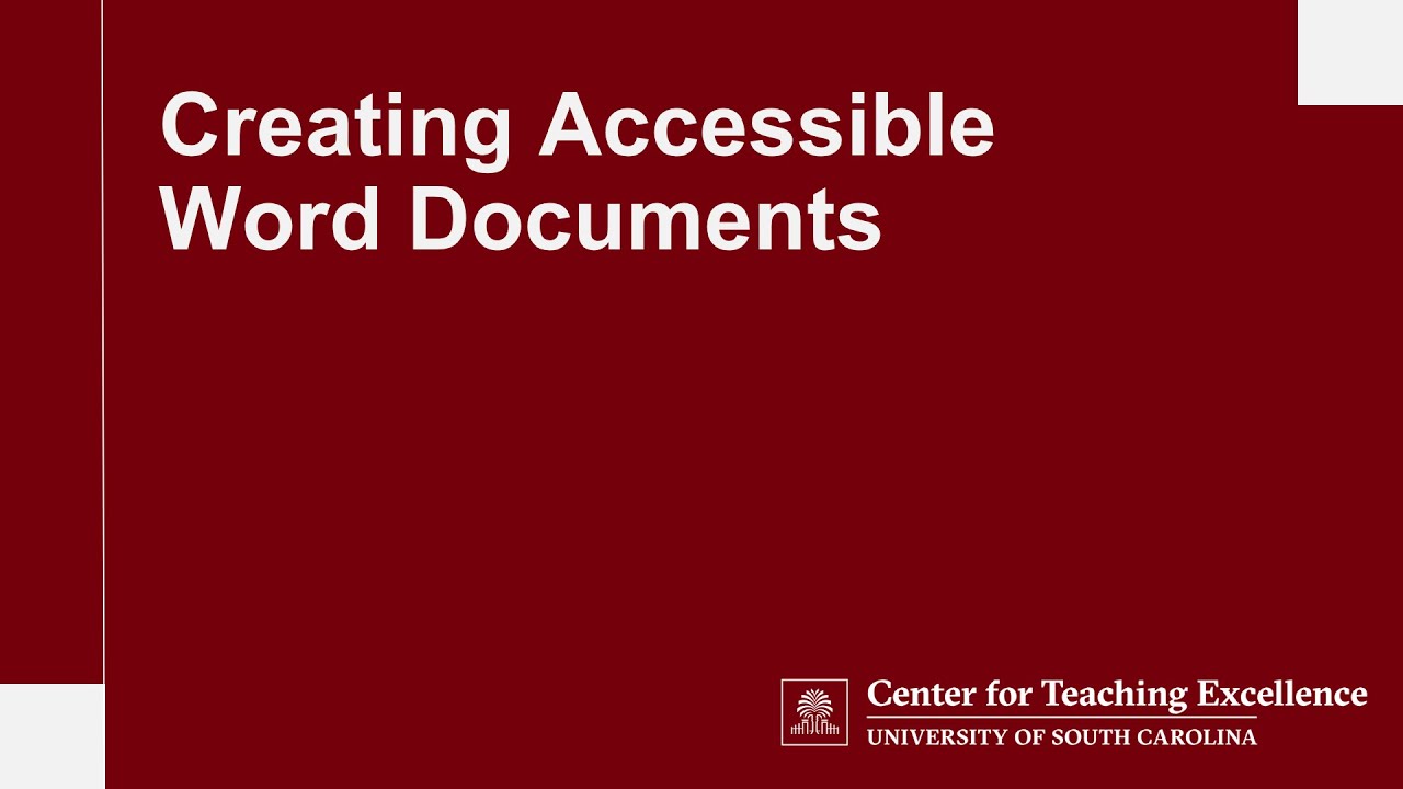 Creating Accessible Word Documents