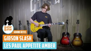 Video thumbnail for Gibson Slash Les Paul Appetite Amber |  NAMM 2020 | guitarguitar by GUITARGUITAR
