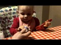 Nov 2010 Abigail Trying To Feed Herself Yoghurt