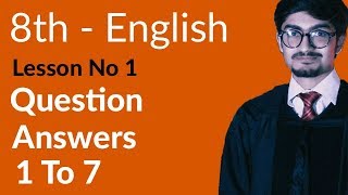 8th Class English - Lesson 1 - Exercise Question A