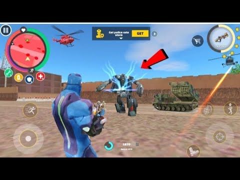 Rope Hero Tank army base tank City dangerous ⚡