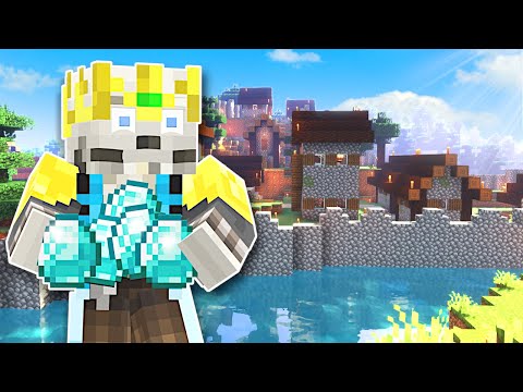 Building a Wall Around a Village & Finding DIAMONDS! (Minecraft SMP)