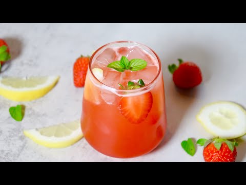 EASY STRAWBERRY LEMONADE | HOW TO MAKE REFRESHING AND DELICIOUS  STRAWBERRY LEMONADE