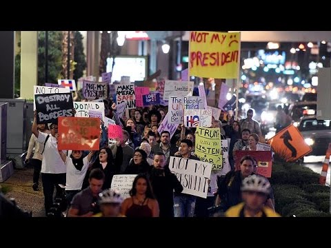 مظاهرات من شرق الولايات المتحدة الى غربها احتجاجا على فوز ترامب