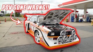 AUDI S1E2 RALLY CAR POV DRIVE GONE WRONG!! *Pure Sounds, Sequential Car ASMR!*