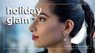 Holiday Bright Eyes, Red Lips + Rope Braid | Sassy Styles X Sponge