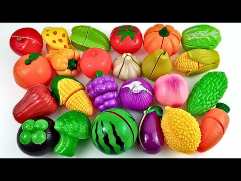 Befriedigendes Video ASMR | Schneiden von Plastikobst und -gemüse, Wassermelone, Brokkoli, Tomate
