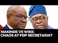 Teargas Tension At PDP HQ As Makinde Wike Factions Clash In Abuja