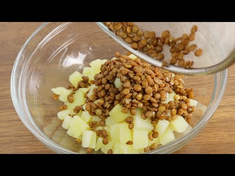 you will be amazed by what I have prepared with 1 potato ! very delicious salad in 10 minutes !