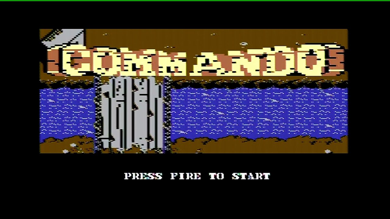 C64 Commando tape-loader & gameplay.