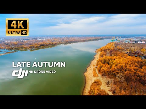 LATE AUTUMN. 4K Drone video.