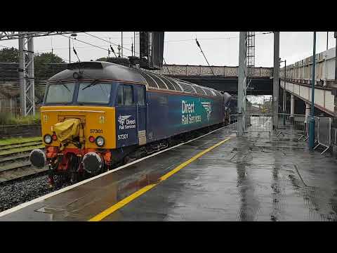DRS Class 88 no 88007 Electra and Class 57 no 57301 Goliath at Carlisle Citadel Station 27/09/19