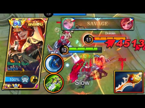 SAVAGE!! LAYLA MAX CRITICAL DAMAGE BUILD!! Top 1 Global Layla ~ MLBB