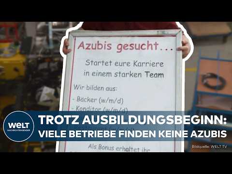 Video Thumbnail: AUSBILDUNGSSTART: Tausende Lehrstellen unbesetzt – diese Branchen suchen jetzt dringend Azubis!