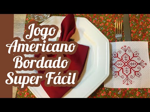 Jogo Americano Bordado FÁCIL DE FAZER