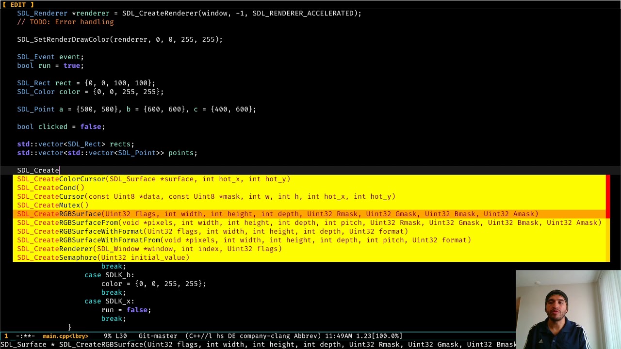 Code completion with company-mode! (Emacs)