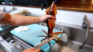 Japanese Food - DANCING SQUID SASHIMI Ika Center Tokyo Seafood Japan