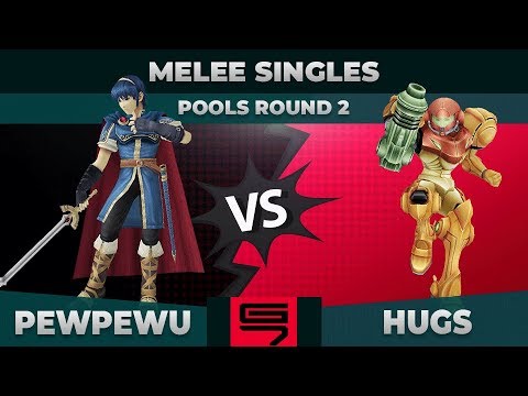 PewPewU vs HugS - Melee Singles: Pools R2 Winners Semifinal - Genesis 7 | Marth vs Samus