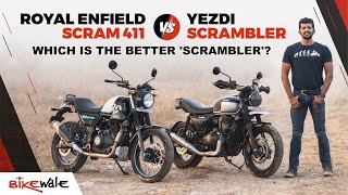 Royal Enfield Scram 411 Vs Yezdi Scrambler Review | Which Is The Better 'Scrambler'? | BikeWale