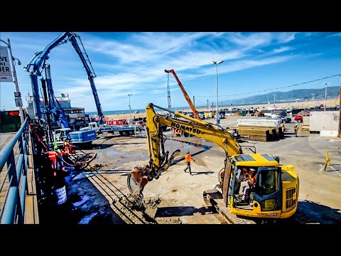 𝗣𝗜𝗘𝗥 𝗣𝗢𝗪𝗘𝗥: Heavy Equipment Drives Ramp Foundation Work