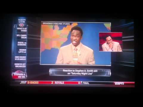 Stephen A. Smith's reaction to SNL spoof