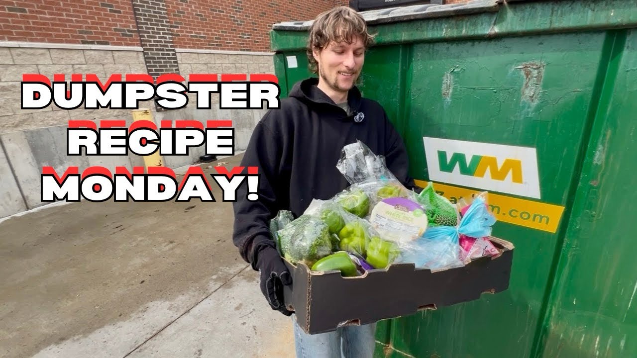 Dumpster Diving At Grocery Stores & Making A Recipe With Our Finds! 